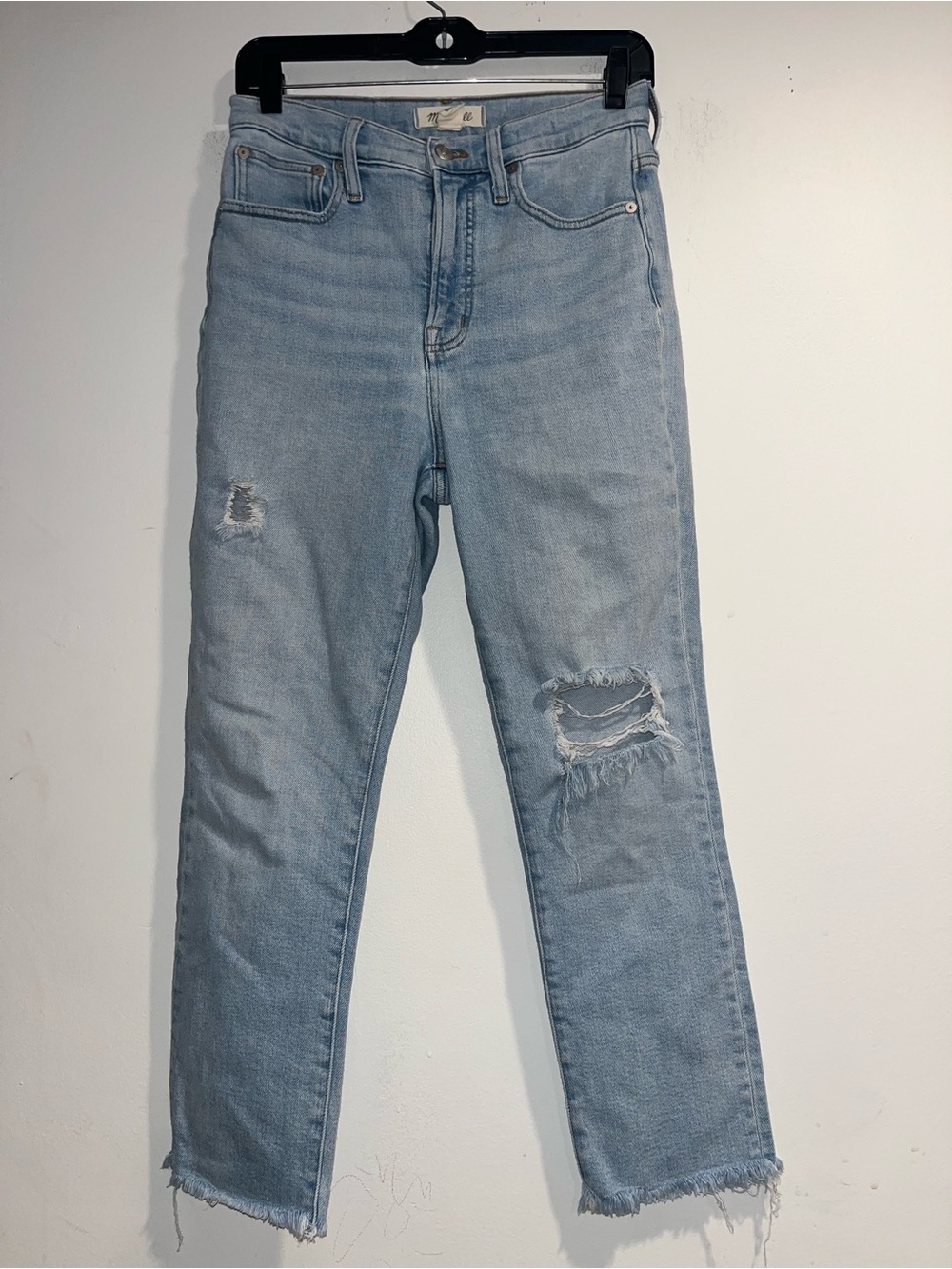 MADEWELL The Perfect Vintage distressed light wash jeans